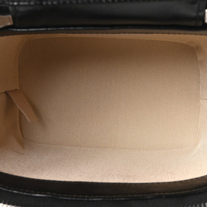 Chanel Calfskin Raffia Small Vanity Case Bag Black Beige 5 of 10
