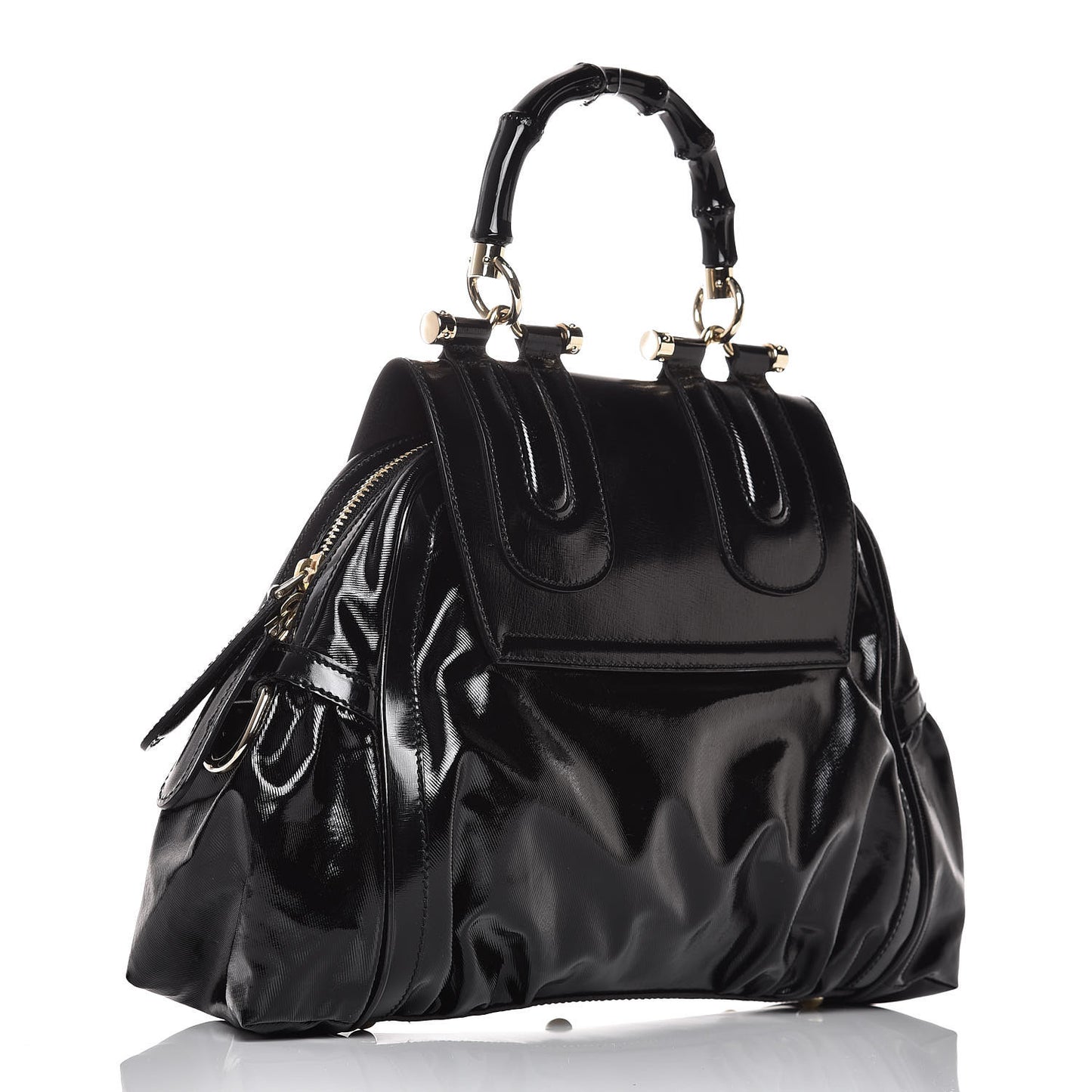 Dialux Pop Bamboo Top Handle Tote Black