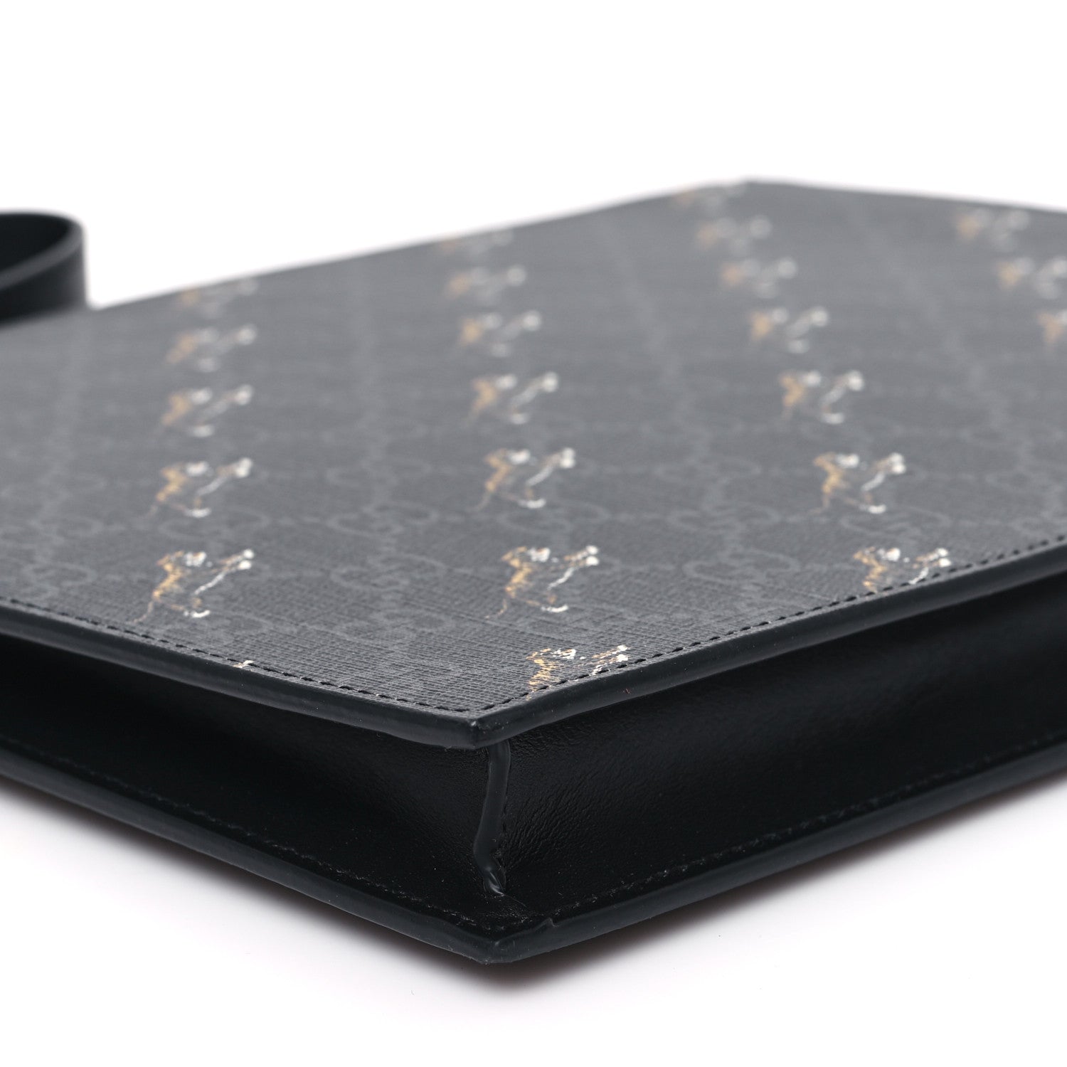 Gucci GG Supreme Monogram Tigers Zip Wristlet Pouch Black 8 of 9