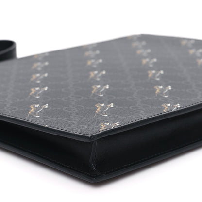 Gucci GG Supreme Monogram Tigers Zip Wristlet Pouch Black 8 of 9