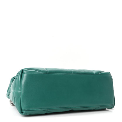 Saint Laurent Lambskin Quilted Small Loulou Puffer Monogram Chain Satchel Green Field 4 of 10