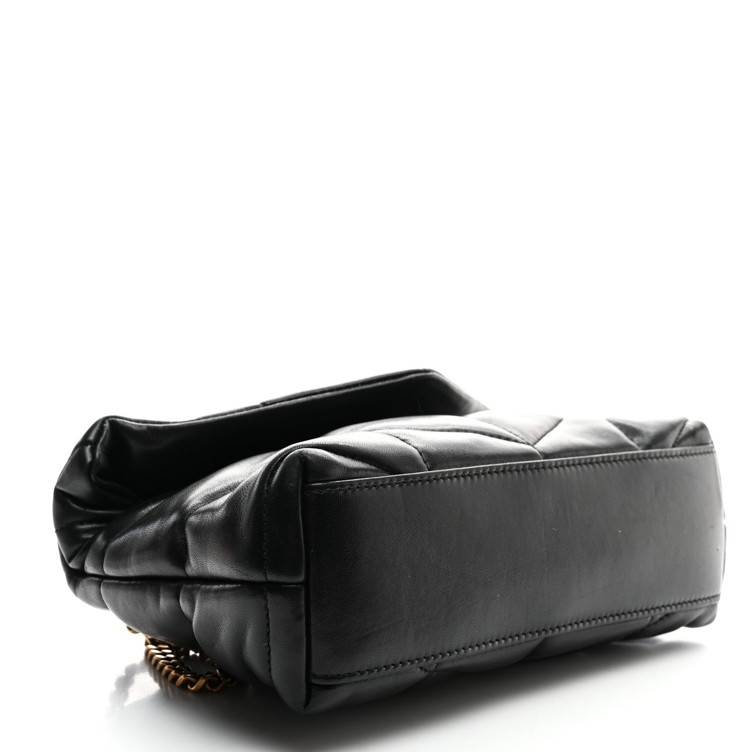 Saint Laurent Lambskin Quilted Toy Loulou Puffer Monogram Chain Satchel Black 4 of 10