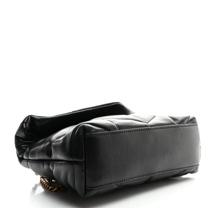 Saint Laurent Lambskin Quilted Toy Loulou Puffer Monogram Chain Satchel Black 4 of 10