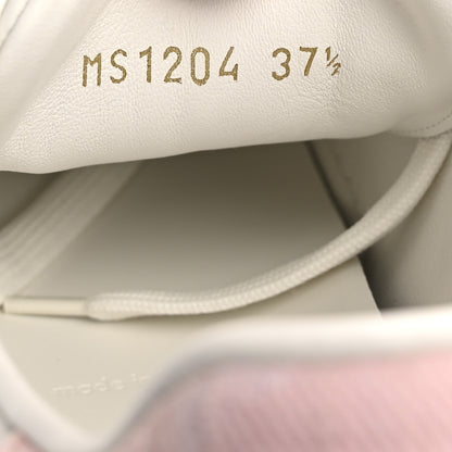 Louis Vuitton Lambskin Embossed Monogram Denim Time Out Sneakers 37.5 Pink 9 of 10
