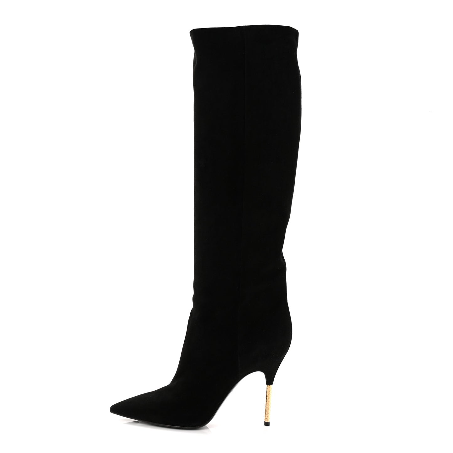 Suede High Boots 41 Black