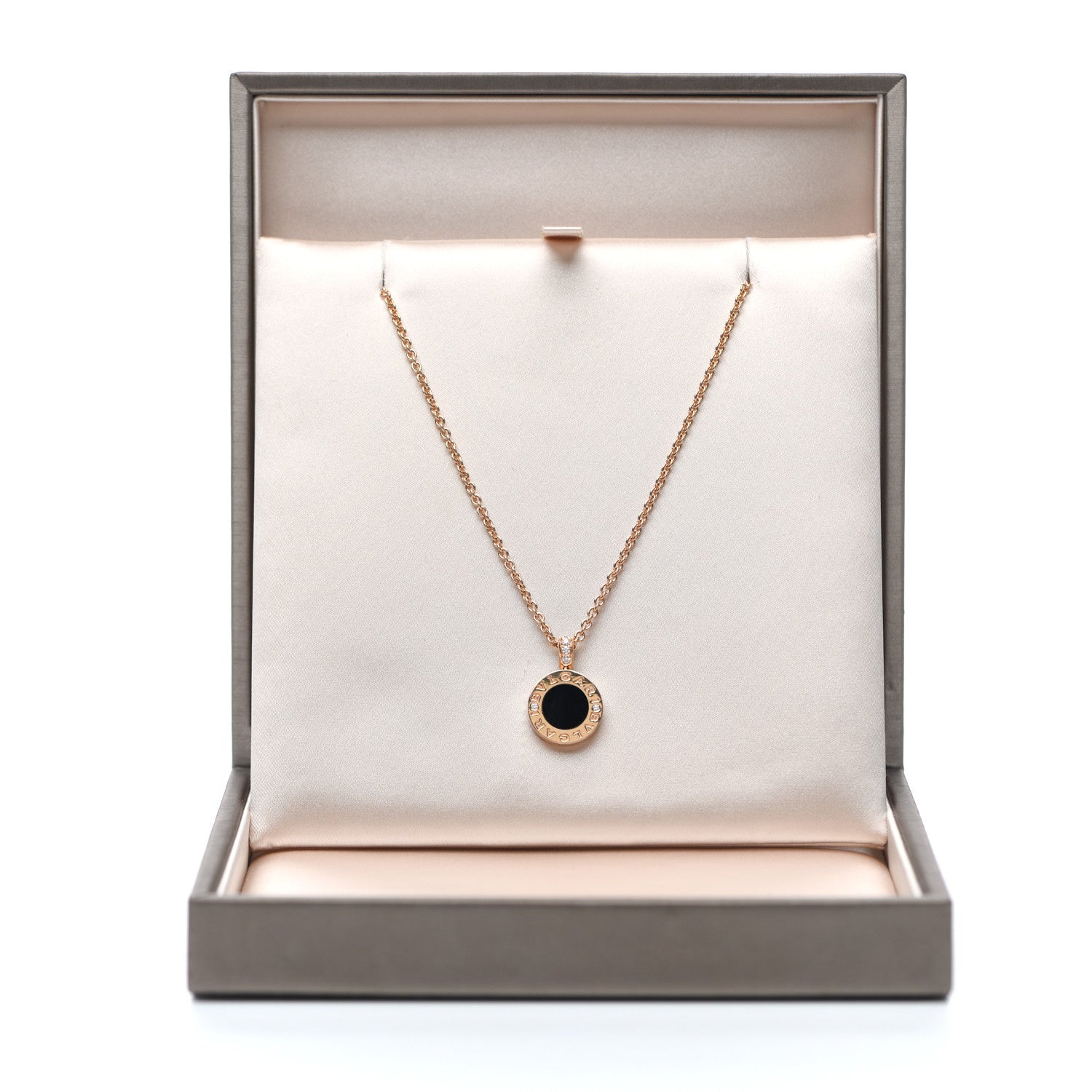 Bulgari 18K Rose Gold Diamond Black Onyx Mother of Pearl BVLGARI BVLGARI Pendant Necklace 8 of 8