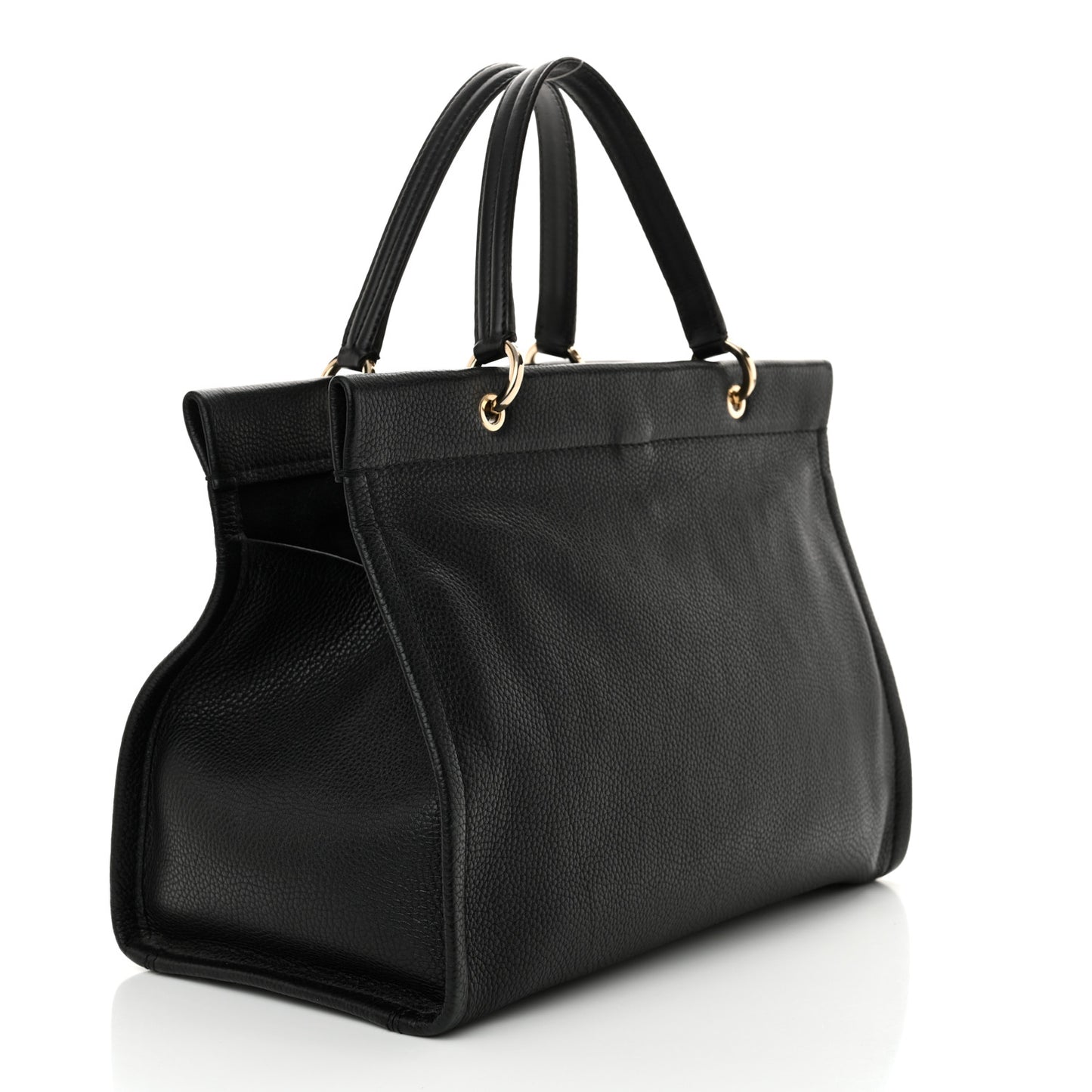 Grained Calfskin Medium Meera Tote Black