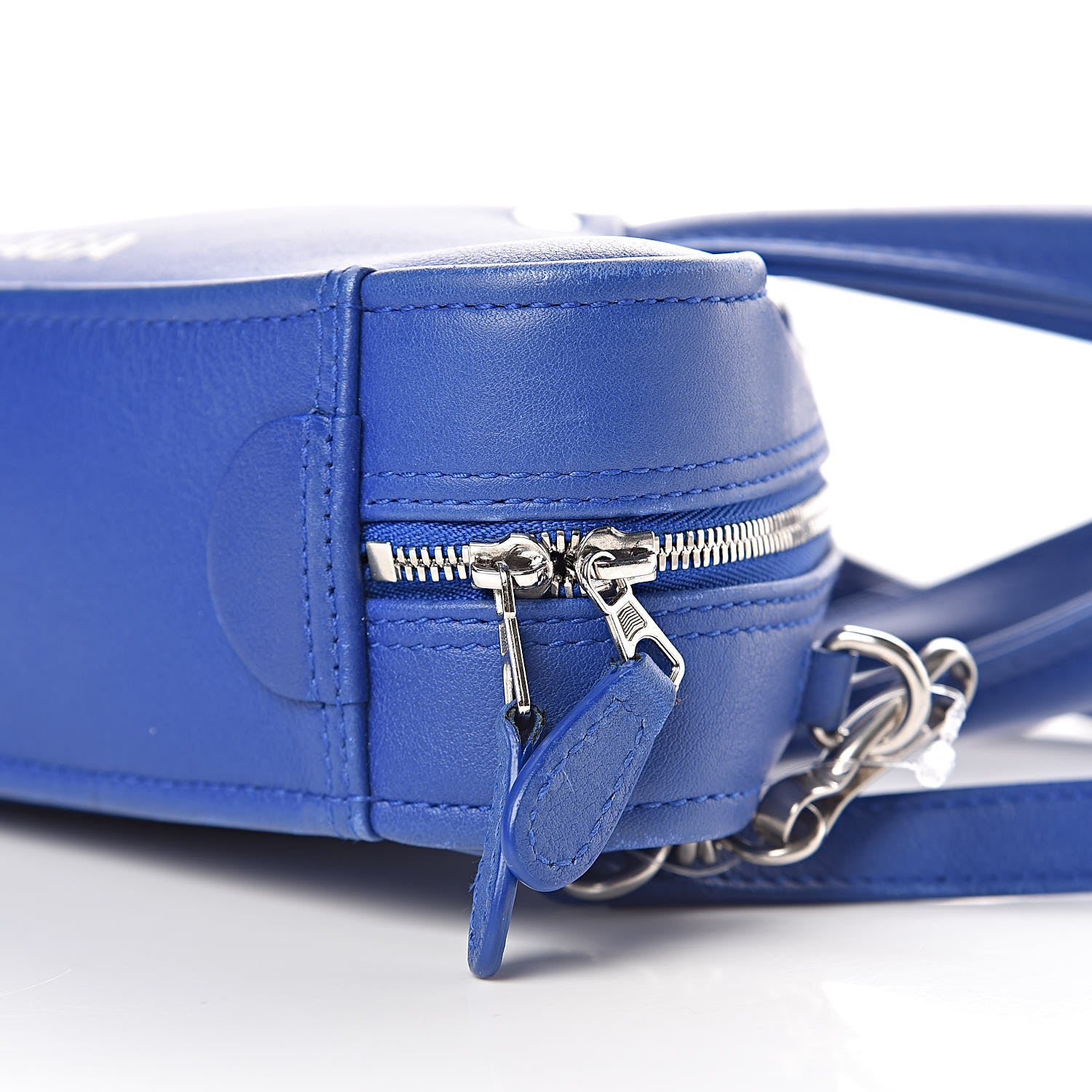 Balenciaga Shiny Day Calfskin Logo XS Triangle Duffle Bleu Roi White 10 of 11