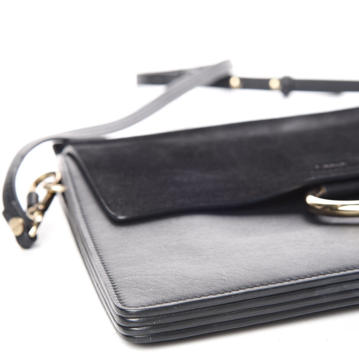 Suede Calfskin Medium Faye Shoulder Bag Black
