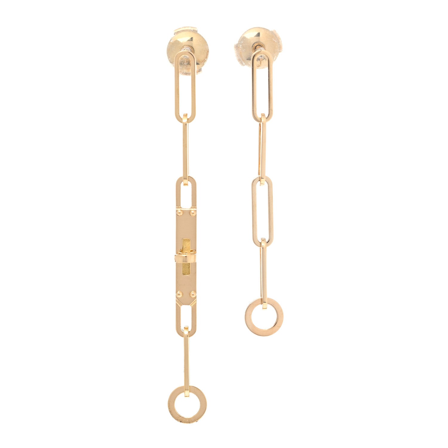 Hermes 18K Yellow Gold TPM Kelly Chaine Earrings 1 of 1