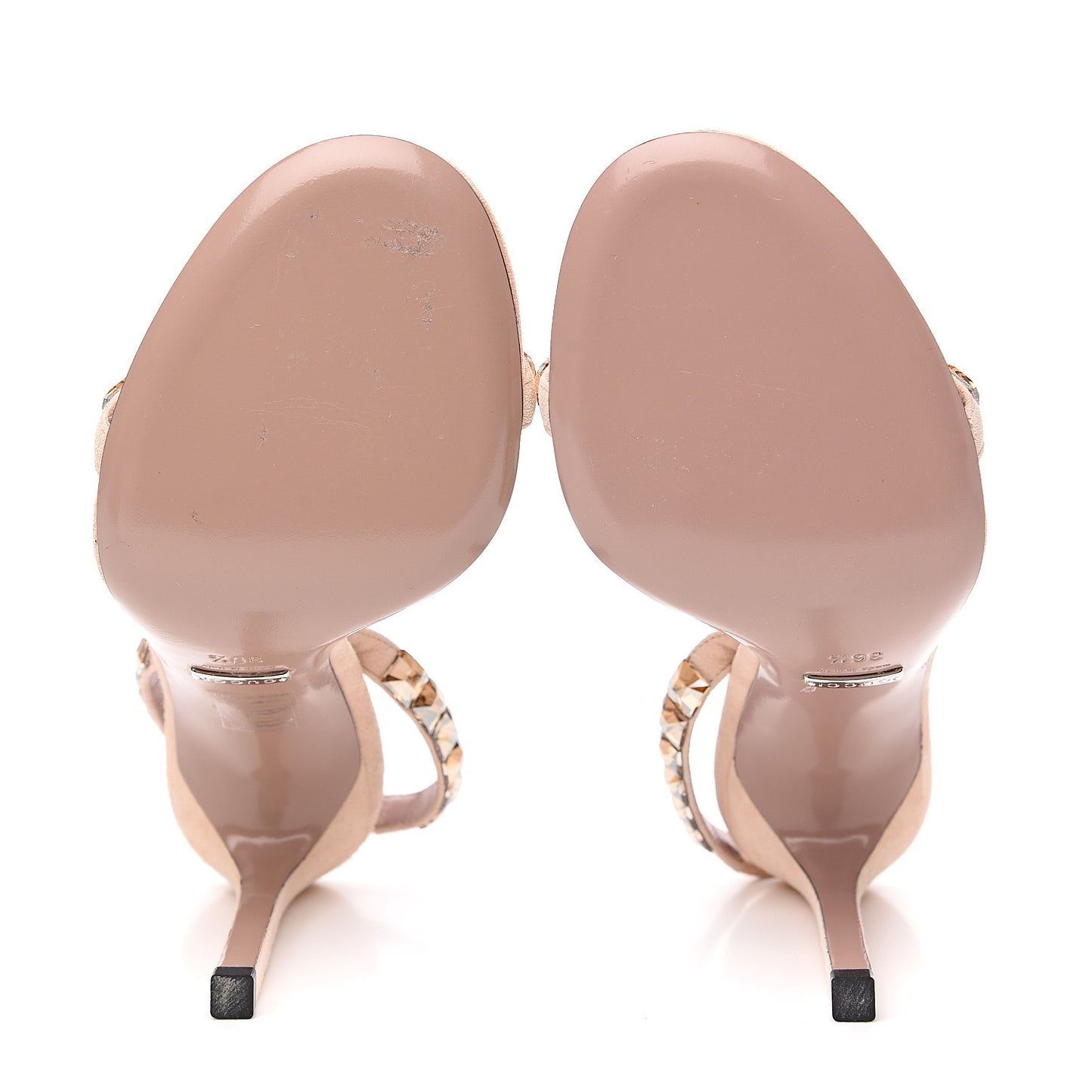 Crystal Kid Scamosciato Mallory Slingback Sandals 36.5 Crystal Golden Shadow Peonia Flower