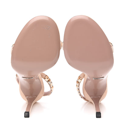 Gucci Crystal Kid Scamosciato Mallory Slingback Sandals 36.5 Crystal Golden Shadow Peonia Flower 5 of 9