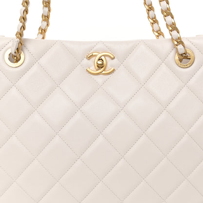 Chanel Caviar Quilted Sweet Classic Shopping Tote White 8 of 11