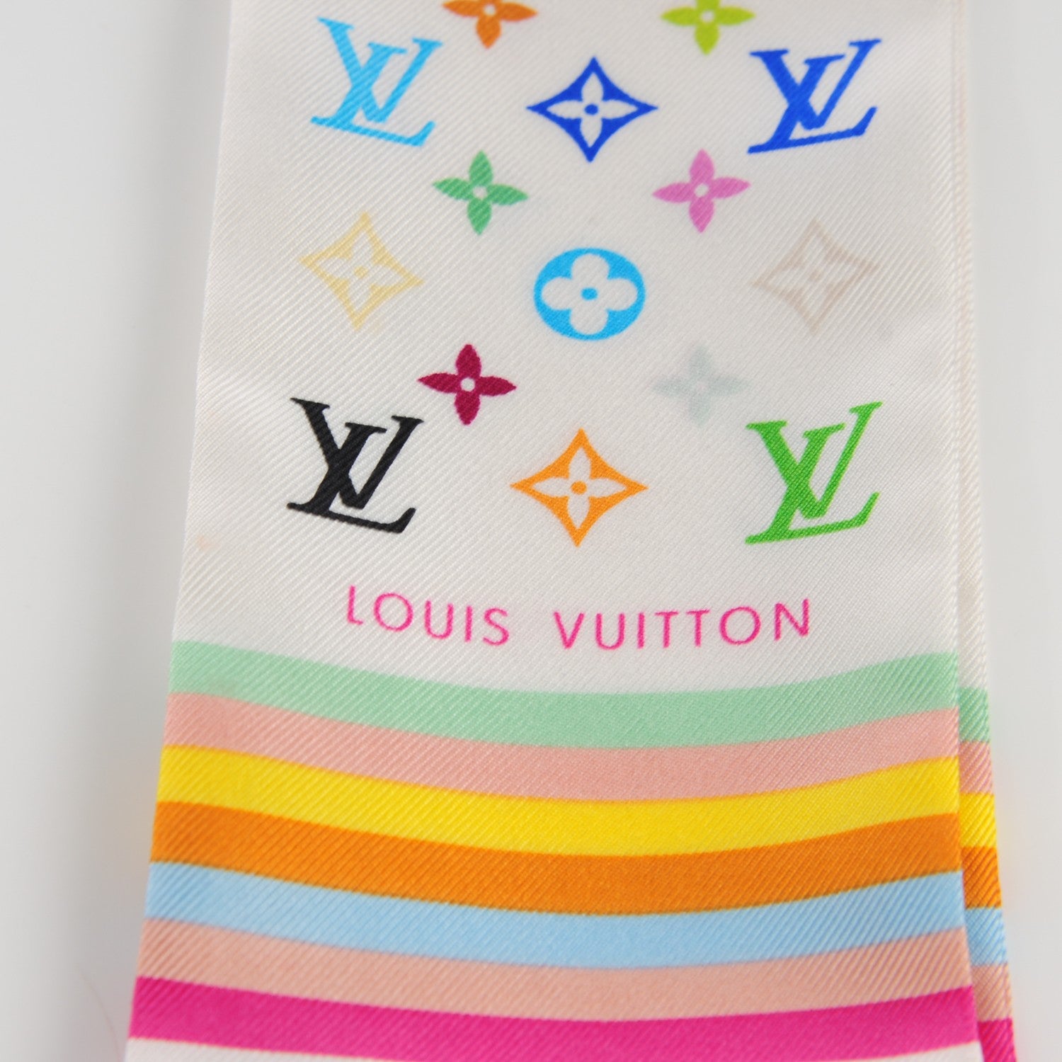 Louis Vuitton Silk Monogram Multicolor Bandeau White 3 of 6