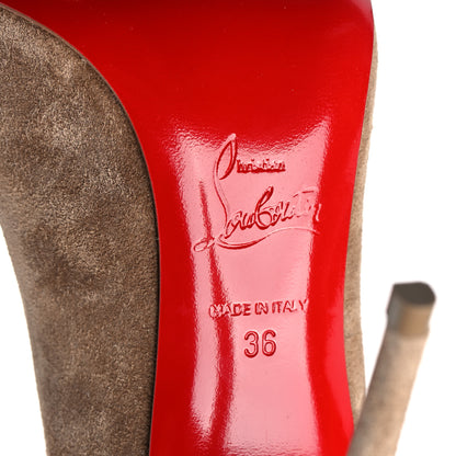 Christian Louboutin Suede Pigalle Follies 100 Pumps 36 Fennec 7 of 8