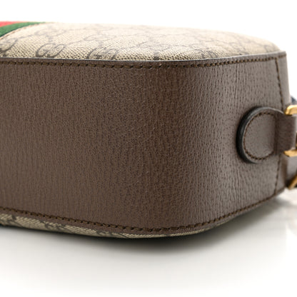 Gucci GG Supreme Monogram Textured Dollar Calfskin Web Ophidia Wristlet Shoulder Bag Beige Ebony New Acero 10 of 11