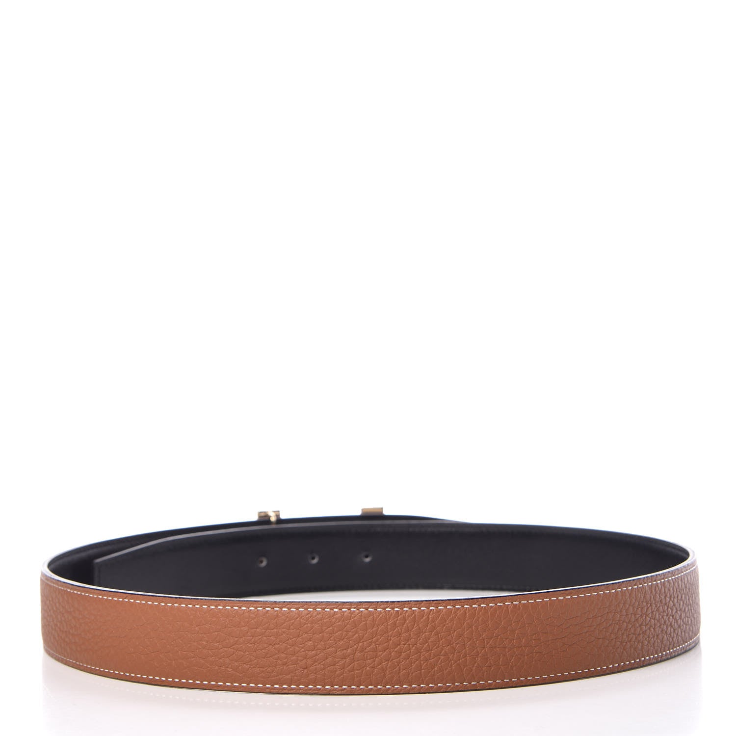 Hermes Box Togo 32mm Quizz H Belt 80 Black Gold 3 of 7