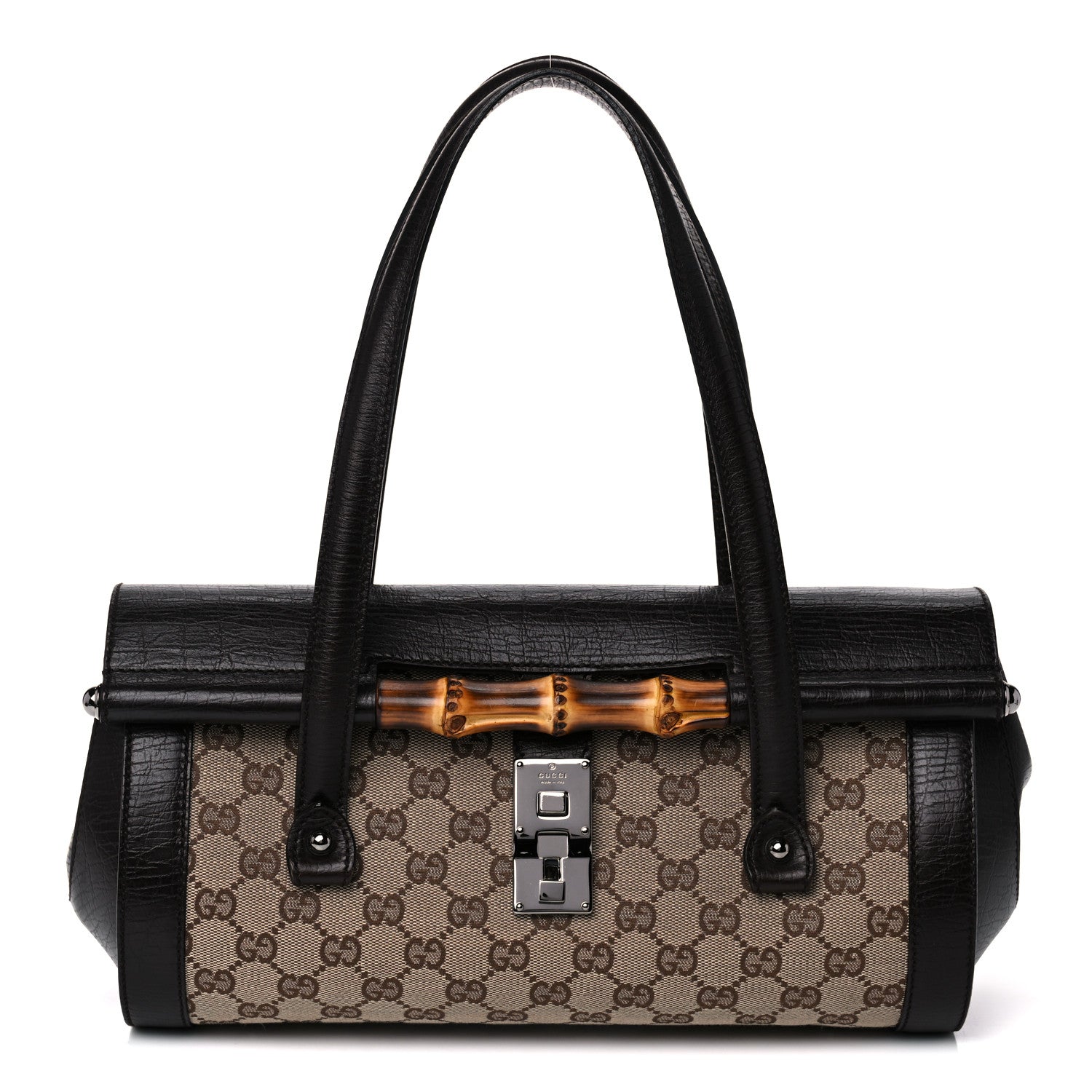Gucci Monogram Bamboo Bullet Bag Dark Brown 1 of 11