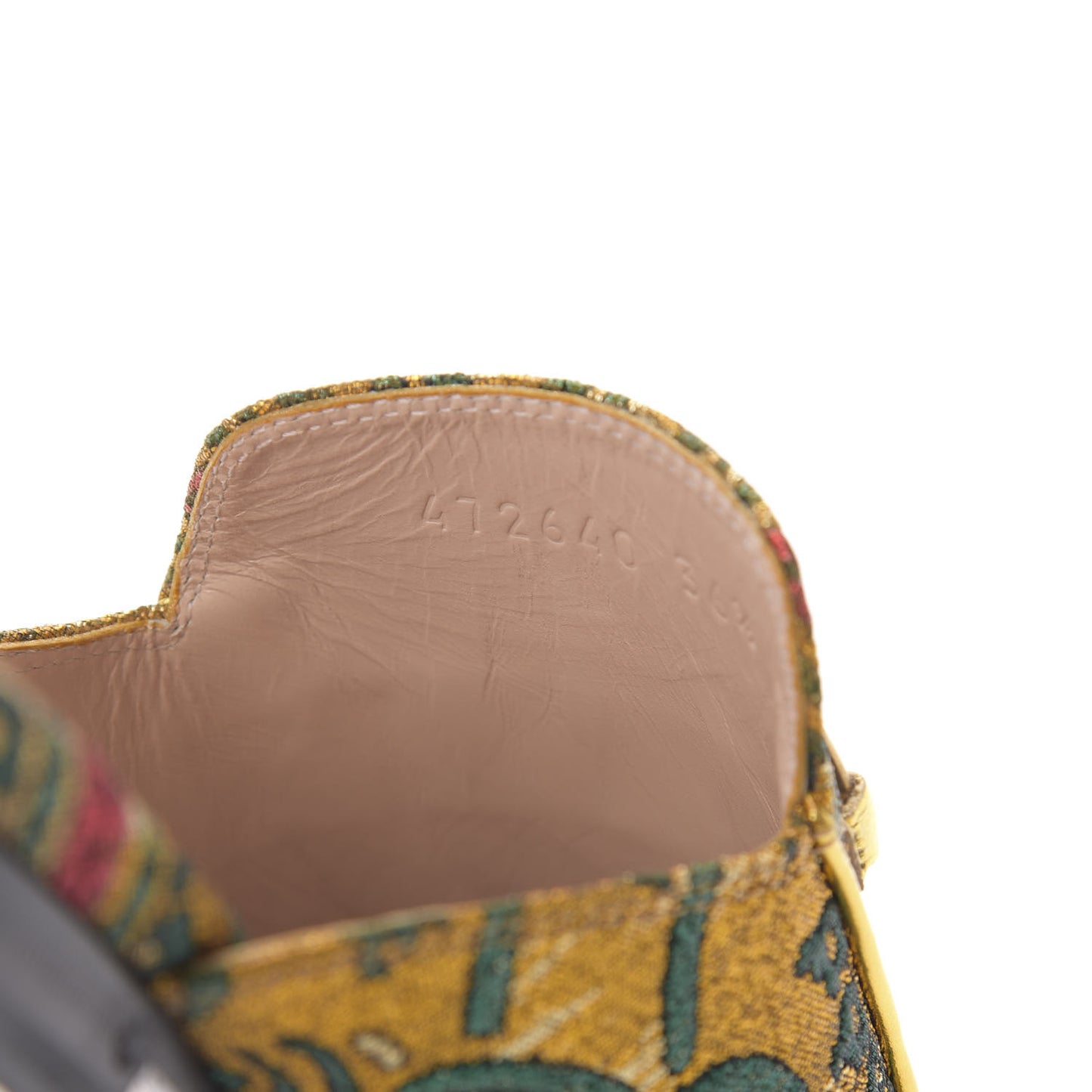Iridescent Brocade Womens Princetown Slippers 36.5 Gold Multicolor