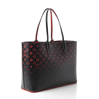 Christian Louboutin Perforated Calfskin Degrade Loubinthesky East West Cabata Tote Black Red 4 of 9