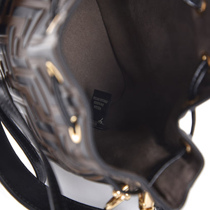 Fendi Vitello Liberty F is Fendi Bi-Color FF 1974 Embossed Mini Mon Tresor Bucket Bag Maya Black 7 of 14