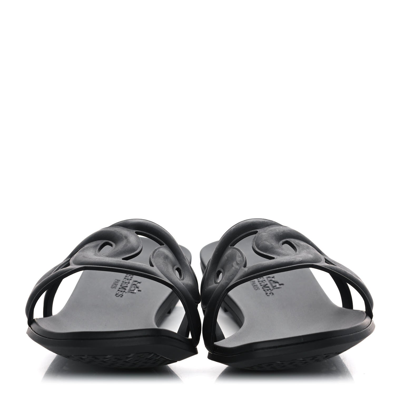 Hermes Rubber Aloha Sandals 39 Black 2 of 8