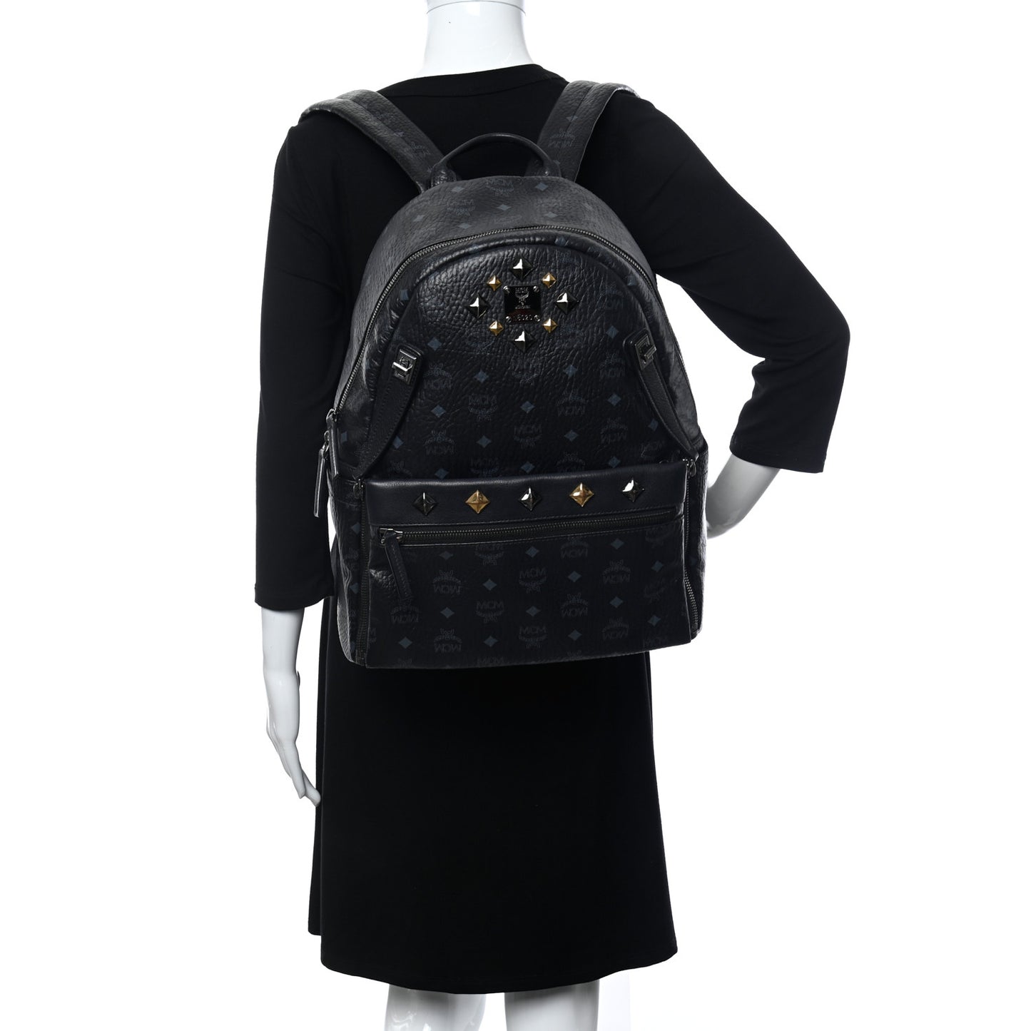 Visetos Medium Studded Dual Stark Backpack Black