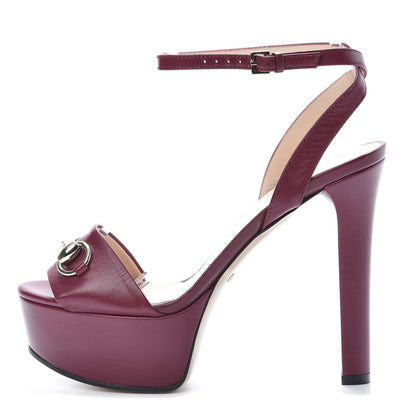 Gucci Malaga Kid Claudie Platform Sandals 35 Burgundy 1 of 8