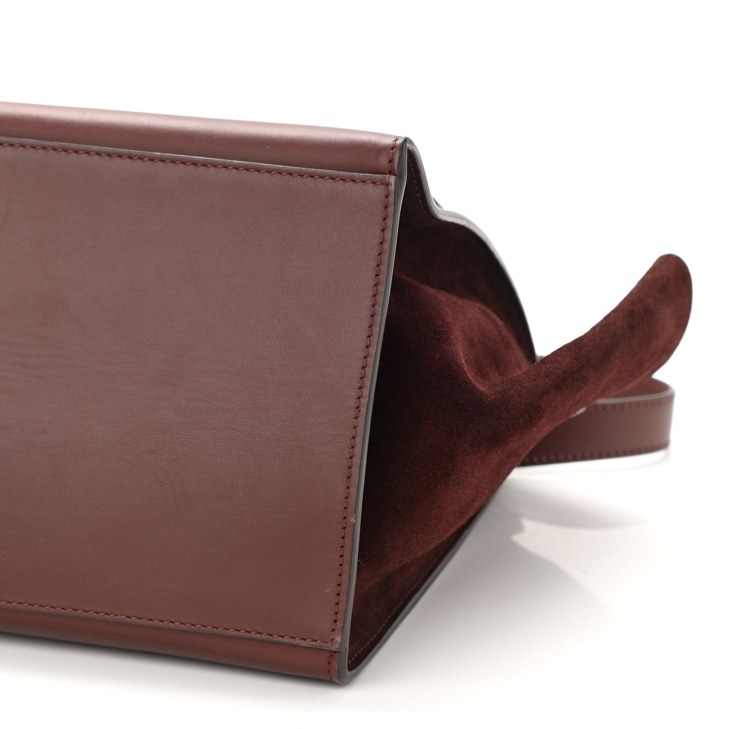 Celine Smooth Calfskin Suede Medium Trapeze Burgundy 8 of 14
