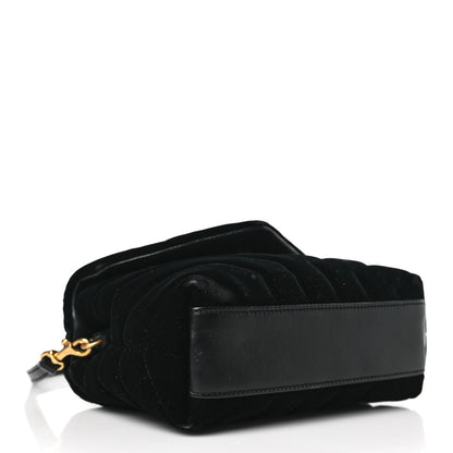 Saint Laurent Velvet Y Quilted Monogram Toy Loulou Chain Satchel French Black 4 of 9