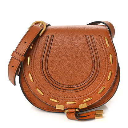 Chloe Grained Calfskin Studded Small Marcie Saddle Tan 1 of 9