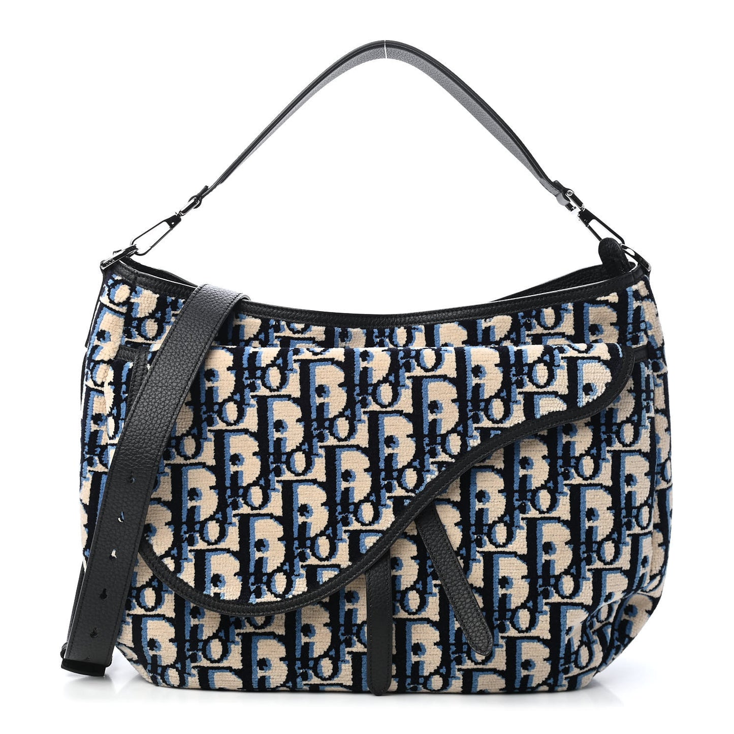 Oblique Saddle Soft Bag Bleu Marine
