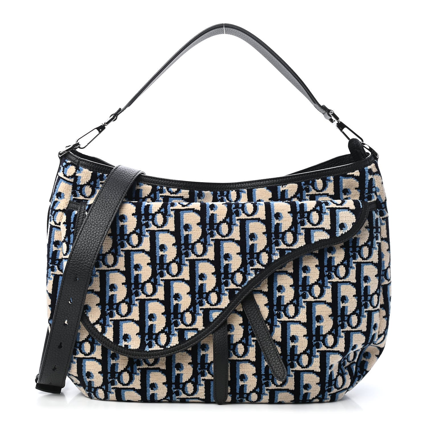 Christian Dior Oblique Saddle Soft Bag Bleu Marine 1 of 9