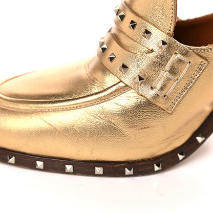 Valentino Garavani Nappa Soul Rockstud High Heel Mules 40 Gold 17 of 20