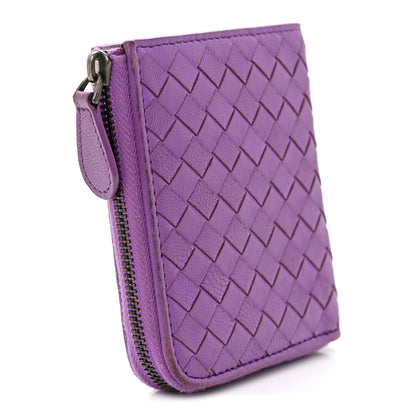 Bottega Veneta Nappa Intrecciato Zip Around Compact Wallet Byzantine 3 of 8