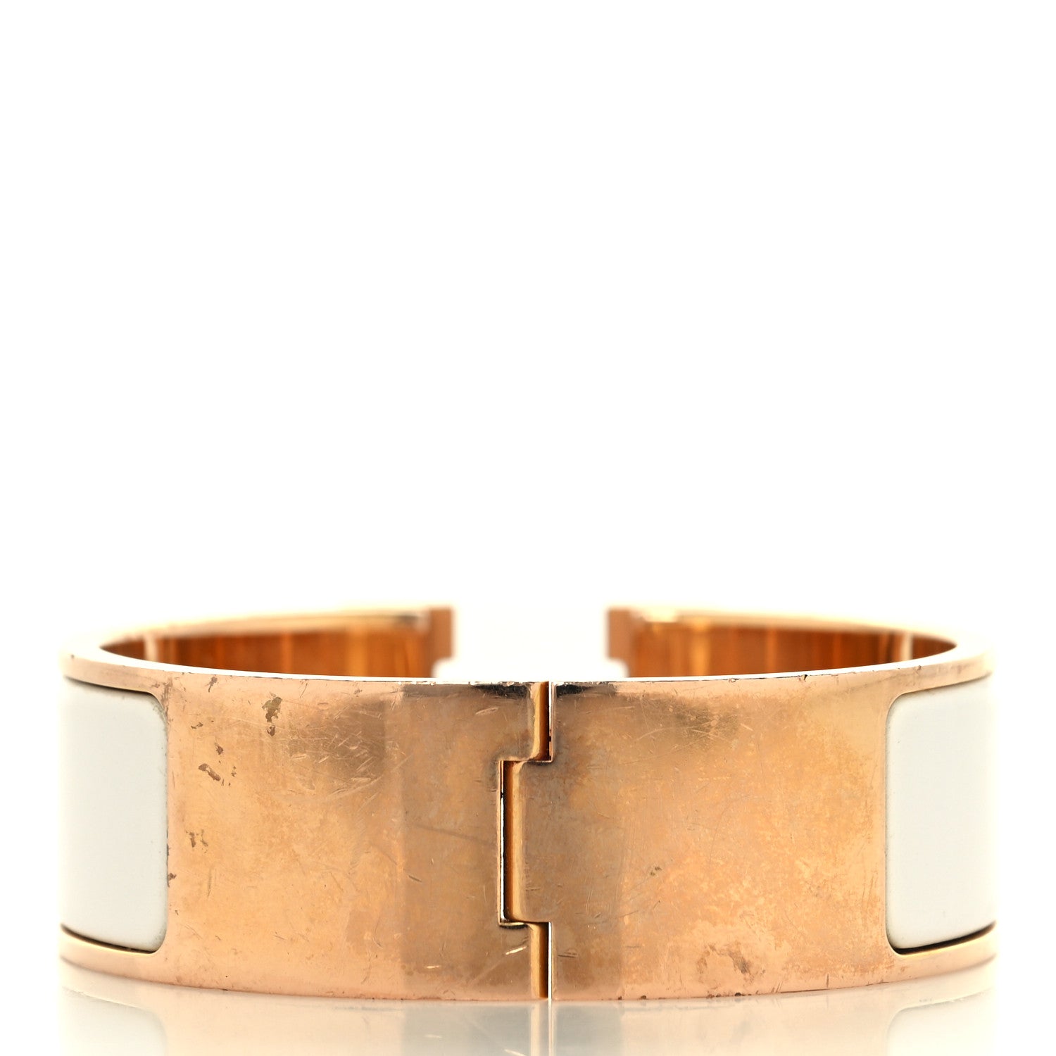 Hermes Enamel Wide Clic Clac H Bracelet PM White 3 of 4