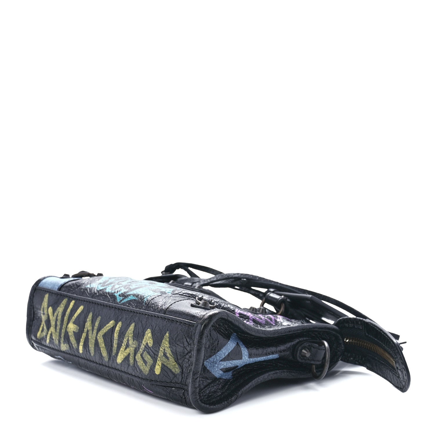 Balenciaga Agneau Graffiti Classic Hardware Nano City Black Multicolor 10 of 12