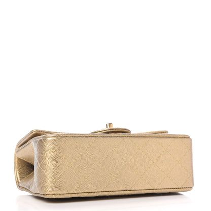 Chanel Metallic Caviar Quilted Mini Top Handle Rectangular Flap Gold 4 of 10