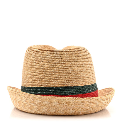 Gucci Abaca Straw Web Fedora Hat XL 5 of 10