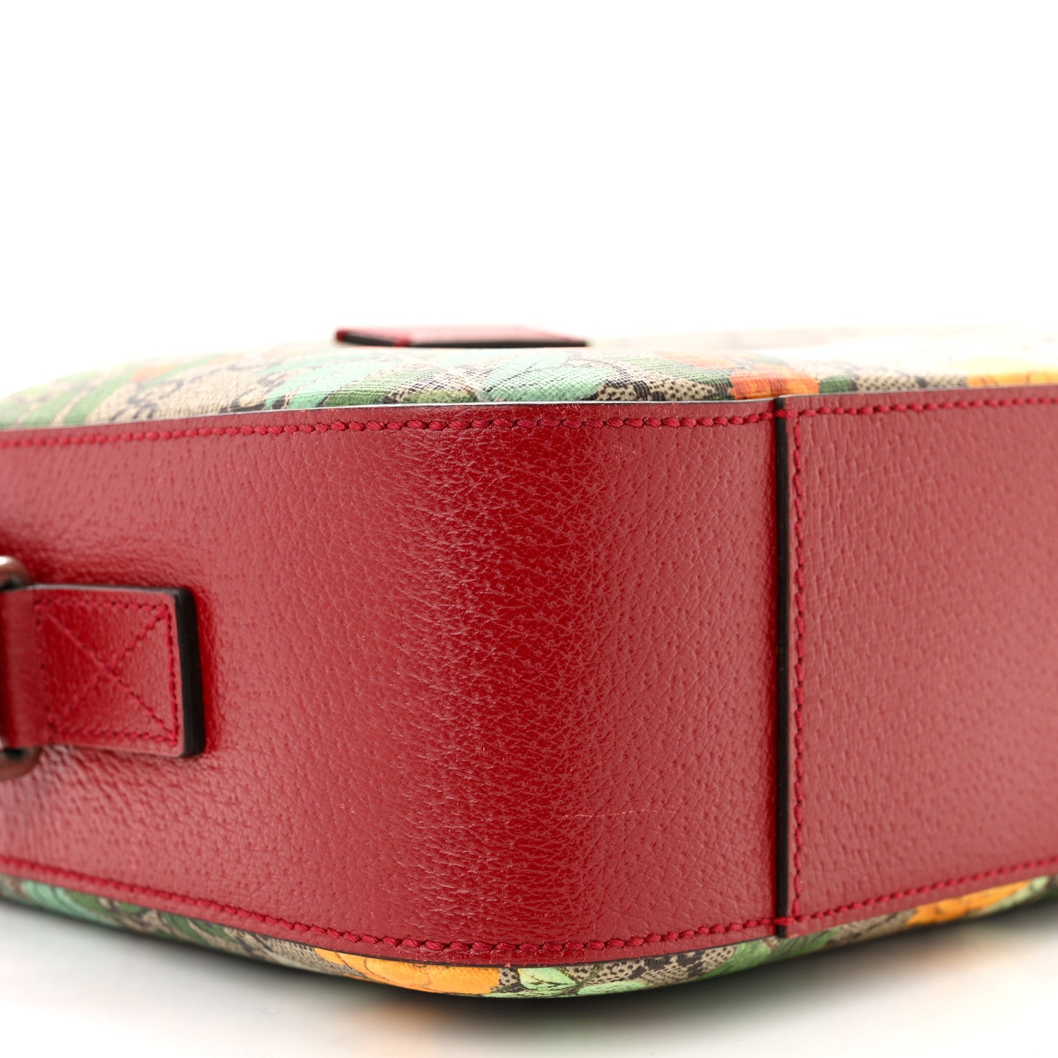 Gucci GG Supreme Monogram Tian Web Camera Bag Beige Multicolor Red 9 of 11