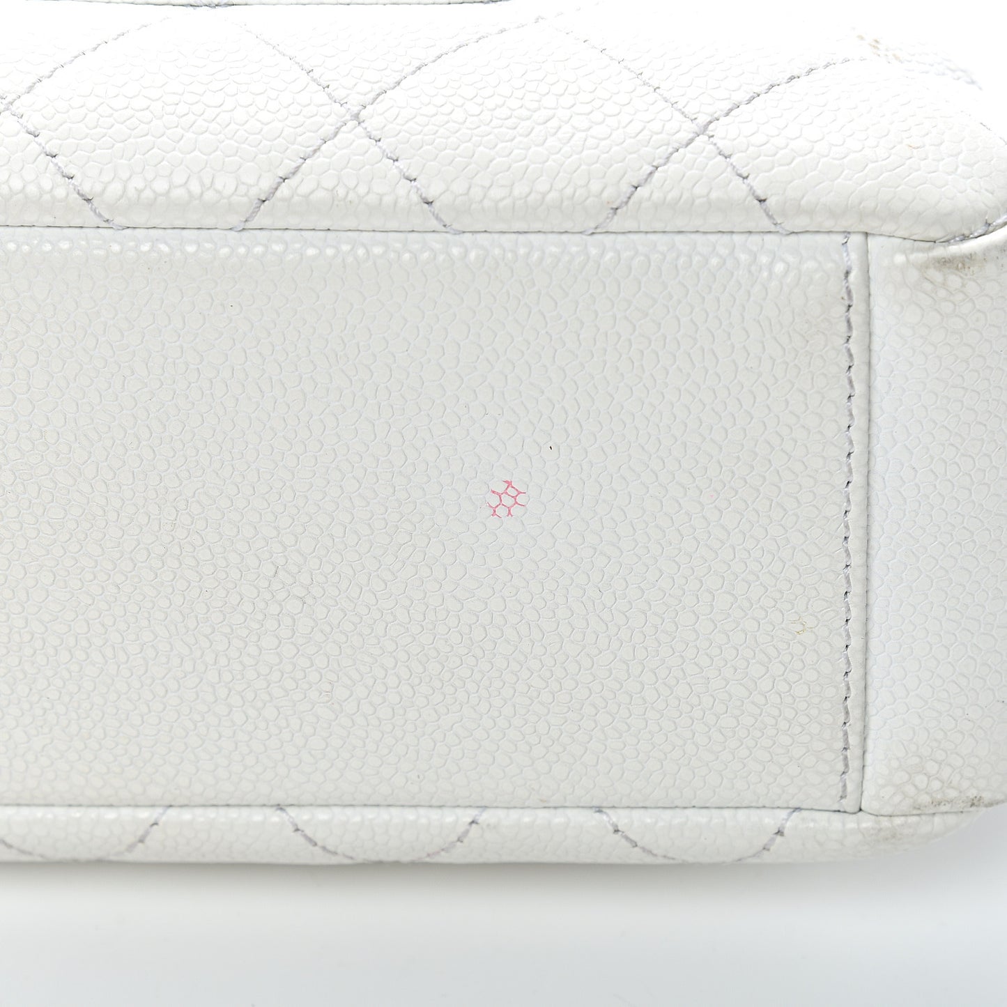 Caviar Quilted Petit Shopping Tote PST White