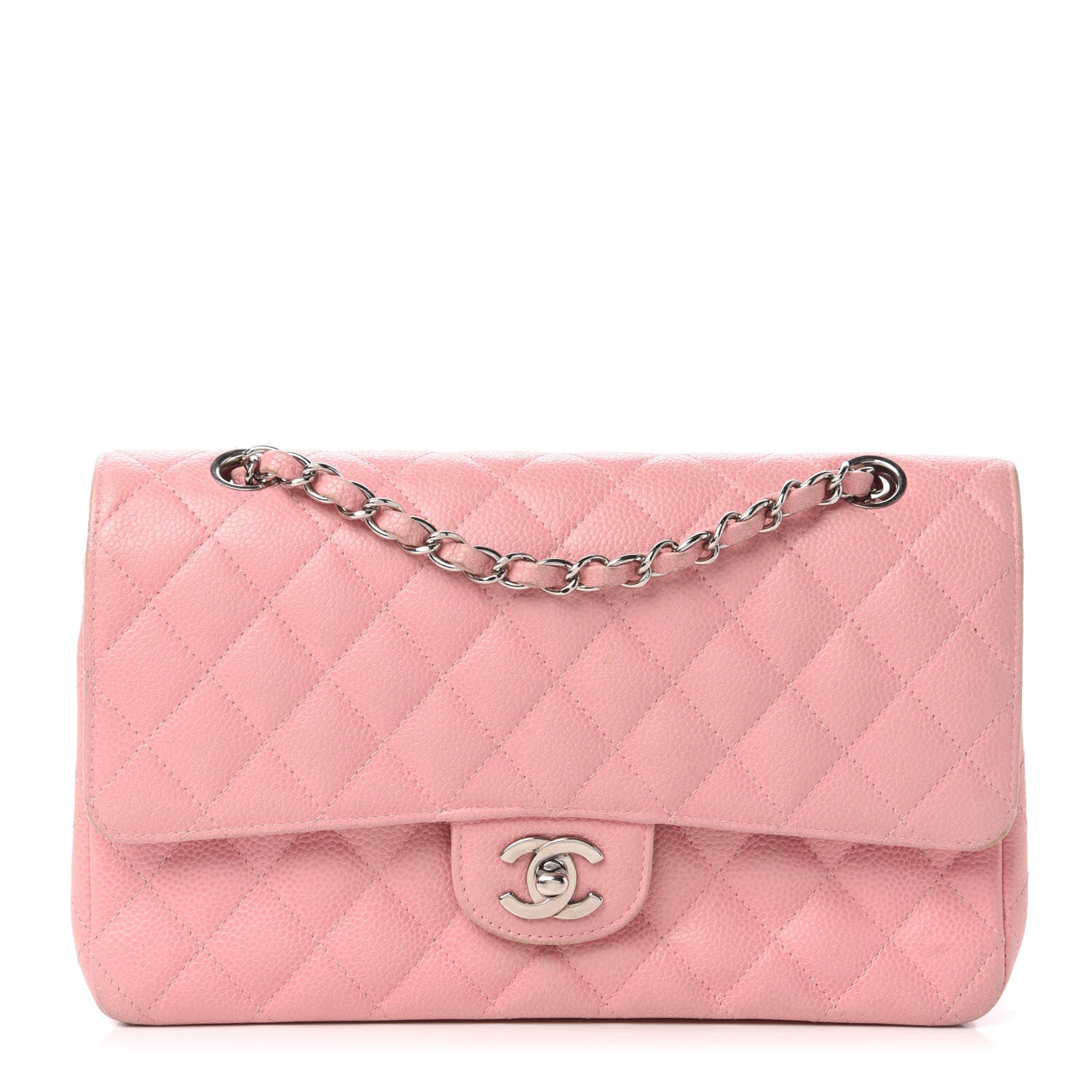Chanel Caviar Quilted Medium Double Flap Pink 1 of 15