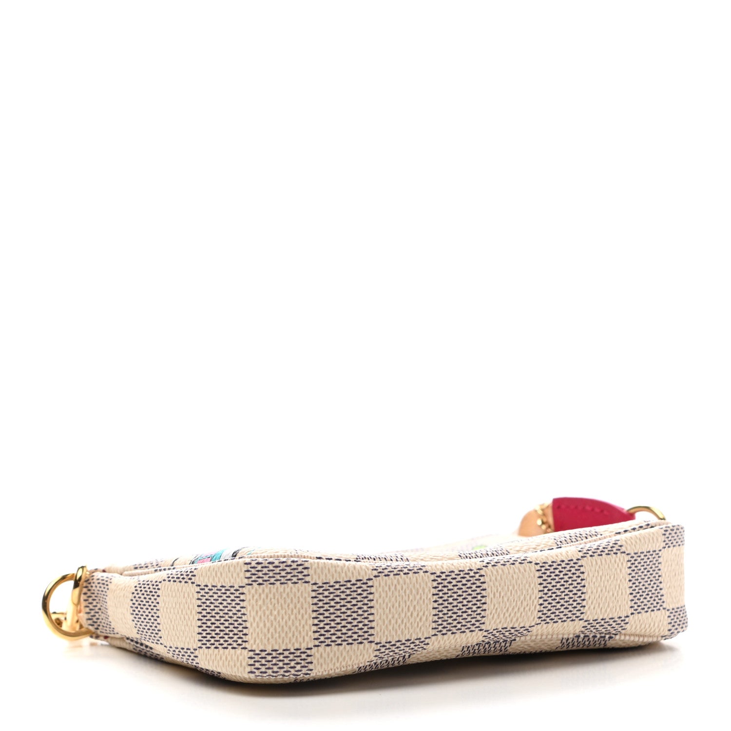 Louis Vuitton Damier Azur 2021 Christmas Animation Hollywood Mini Pochette Accessories Fuchsia 4 of 8