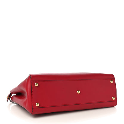 Fendi Vitello Morgan Fabric Jacquard Pequin Medium Peekaboo Iconic Satchel Mattone Tobacco Black 4 of 9