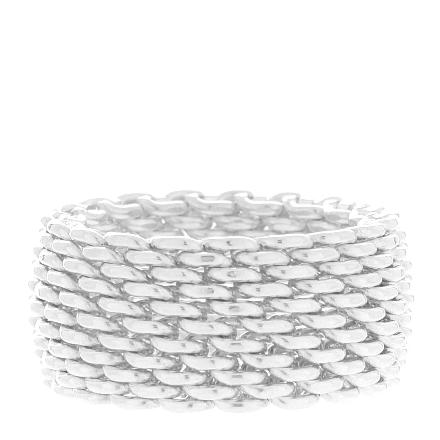 Tiffany Sterling Silver Somerset Mesh Ring 49 5 1 of 5