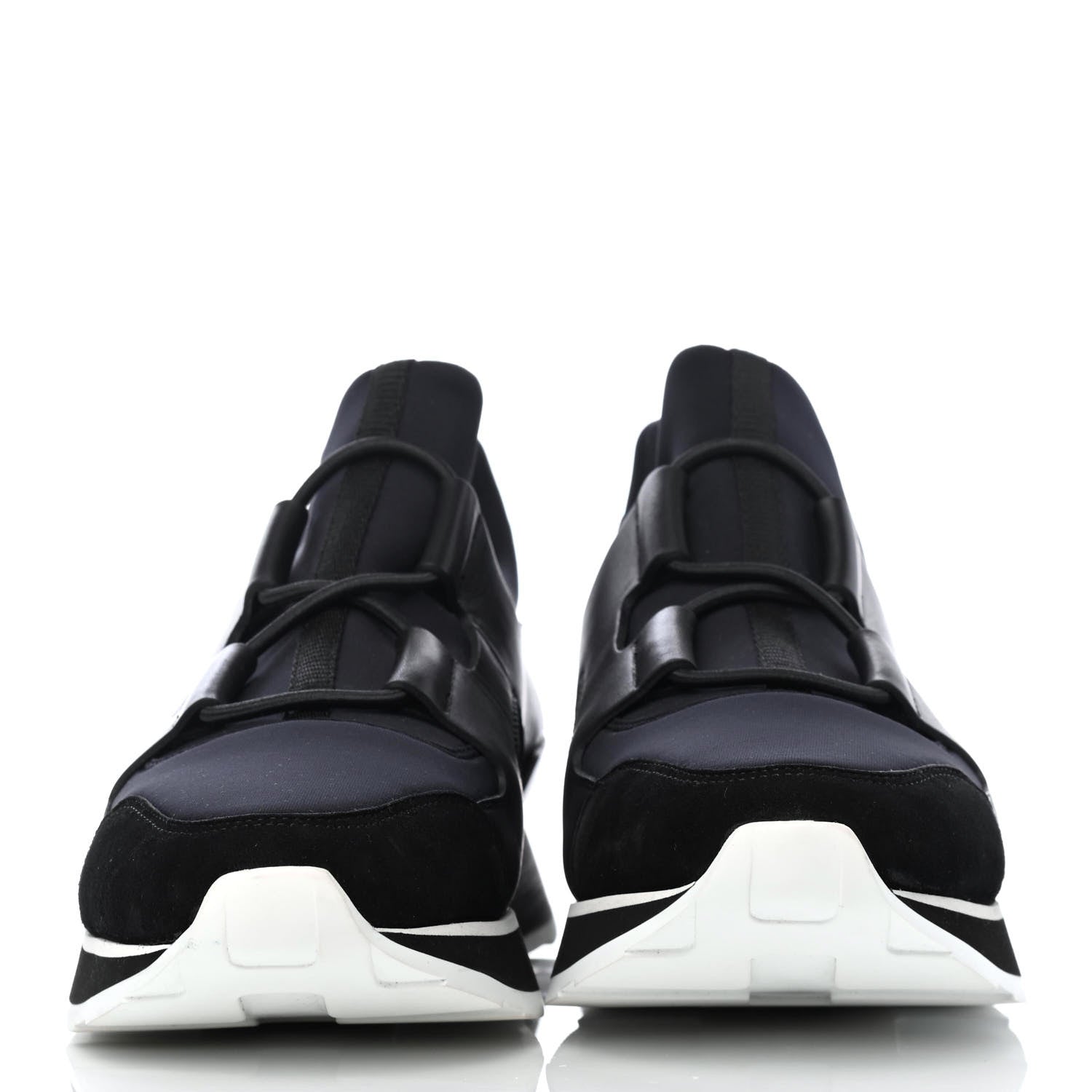 Hermes Technical Canvas Calfskin Goatskin Womens Player Sneakers 37 Black 2 of 4