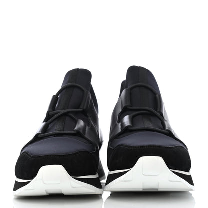 Hermes Technical Canvas Calfskin Goatskin Womens Player Sneakers 37 Black 2 of 4