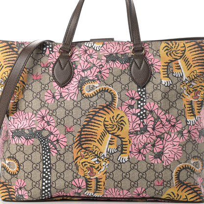 Gucci Soft GG Supreme Monogram Bengal Medium Crossbody Tote Beige Pink 9 of 13