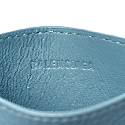 Balenciaga Grained Calfskin Neo Classic Silver Hardware City Card Holder Blue Grey 6 of 11