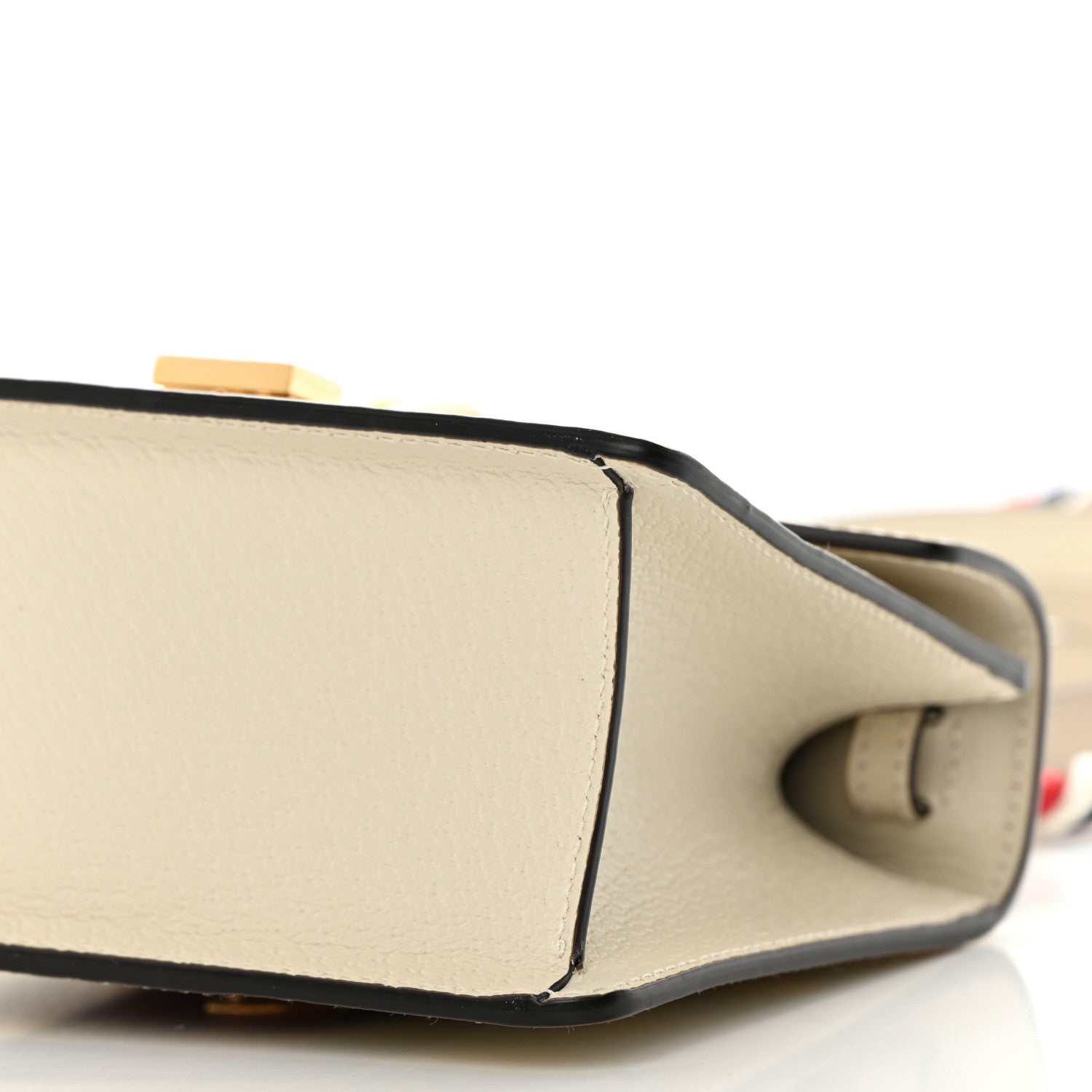 Gucci Textured Calfskin Bee Star Print Mini Sylvie Top Handle Bag Mystic White 10 of 14